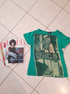 Trendy Touch green T-shirt with glitter print, S-M fit