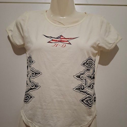 Harley Davidson Vintage Short T-Shirt Off White Large new