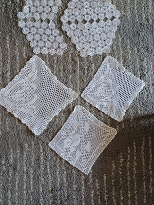 Crochet doilies set of 5 new