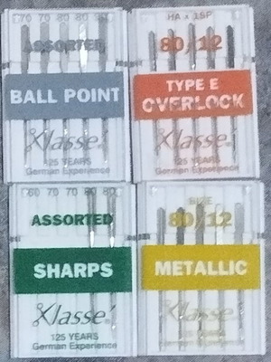 Sewing Machine Needles ball point overlock sharps metallic German new
