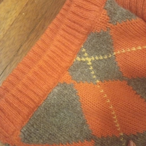 Benetton poncho sweater like new, short with short sleeves, orange