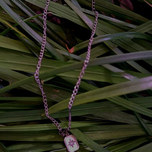 Handmade necklace made of stainless steel new, silver