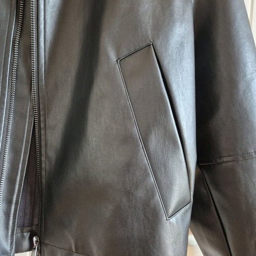 Μαύρο δερματίνη τζάκετ Zara καινούργιο, μέγεθος M