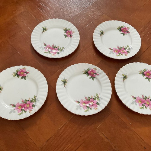 Royal Albert prairie rose cake plates like new, pack of 5