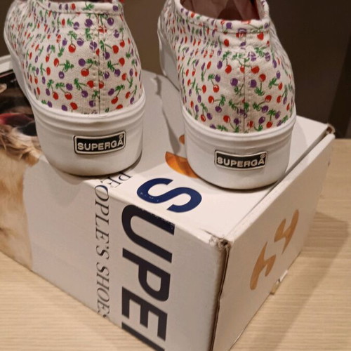 Superga sneakers platform like new, size 39, white and red