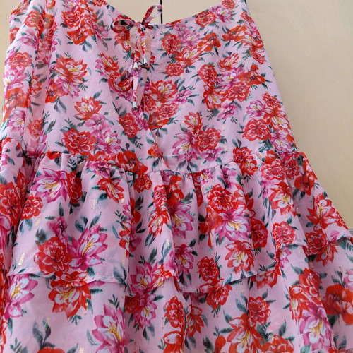Replay Floral Cami Top L Made in Italy, new, multicolor with lurex