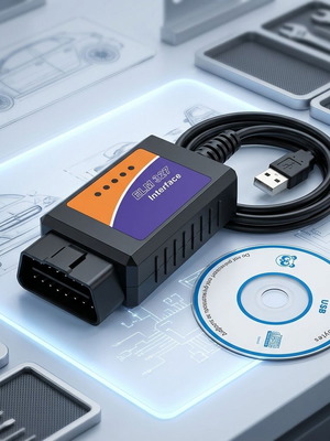 ELM 327 USB OBD2 Interface Car Diagnostic Scanner with Software CD