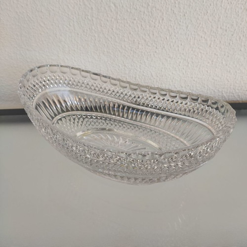 Transparent crystal bowl new, deep, 28x15.5x12 cm
