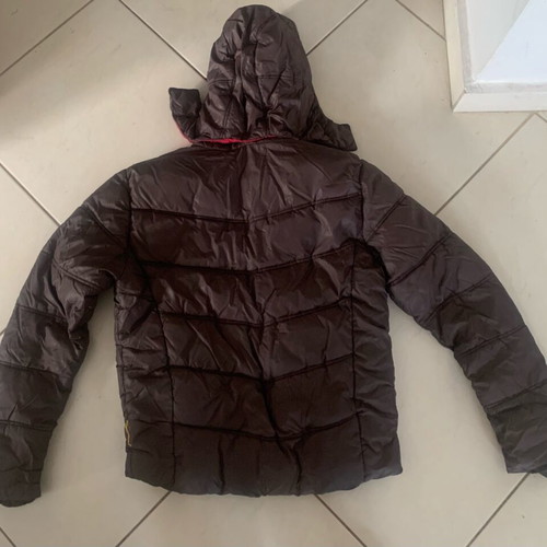 Winter jacket used with hood and fleece lining brown