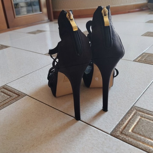 Exé Tsakiris Mallas Black Evening High-Heeled Sandals used, size 38