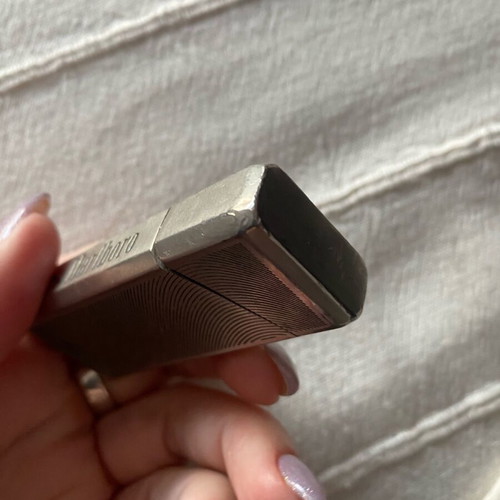 Marlboro silver metal lighter case used