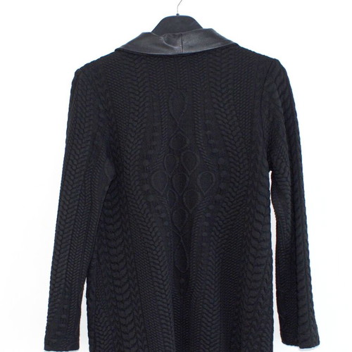 Milk & Honey London cardigan with leather collar like new, black size M