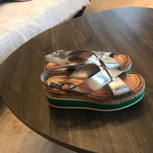 Prada sandals used, size 37, gray