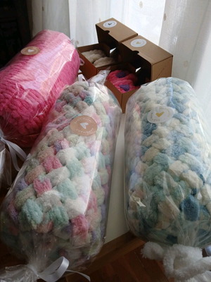 Handmade blankets and booties new in various sizes and colors