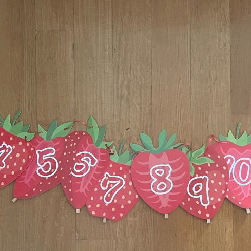 Birthday decoration set with strawberry theme like new