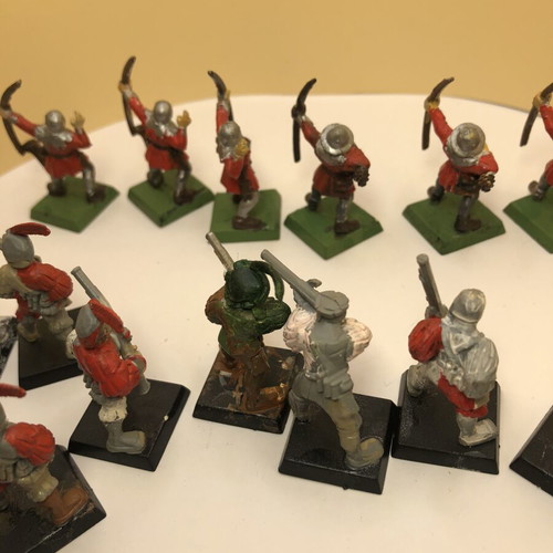 Warhammer Empire fantasy archers and riflemen set, used, 17 figures