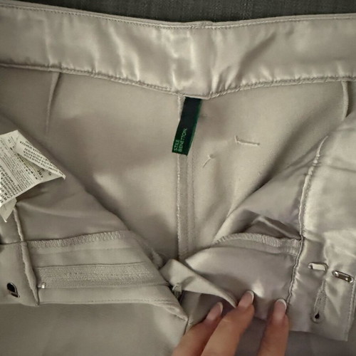 Benetton pants gray straight fit like new, size XS