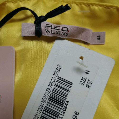 Red Valentino top new yellow with bow and pleats