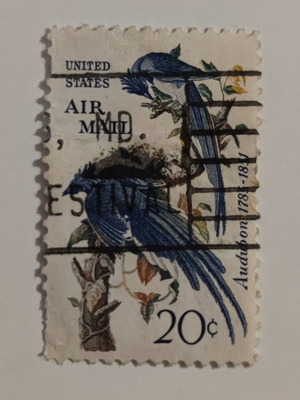 Γραμματόσημο Columbia Jay Audubon μεταχειρισμένο, ΗΠΑ 1963