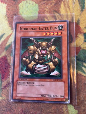 Nobleman-Eater Bug 1st Edition card used, Yu-Gi-Oh!