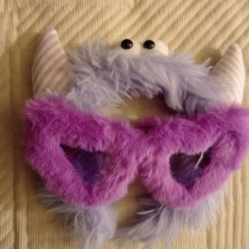 Purple furry glasses and headband carnival new