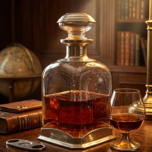 French luxury decanter for cognac and whiskey, Etain 95%