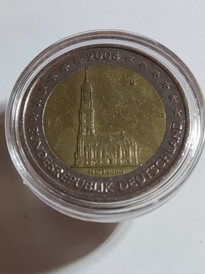 Γερμανία 2€ 2008 Hamburg συλλεκτικό επετειακό δίευρο μεταχειρισμένο