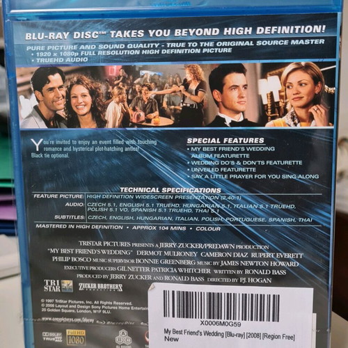 My Best Friend Wedding Blu-ray new sealed without Greek subtitles