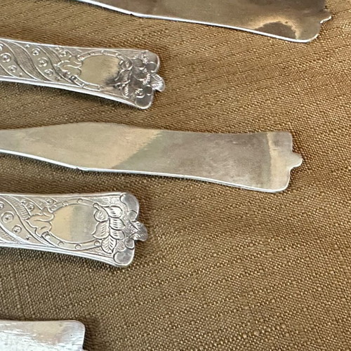 Silver Teaspoons 800 with embossed handles, like new
