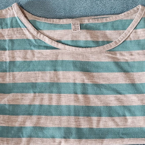 Striped women's blouse like new, petrol-gray, size 5XL