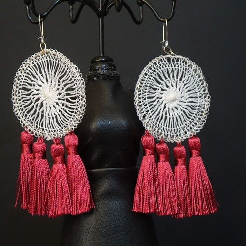 Dreamcatcher earrings new, handmade with tassels
