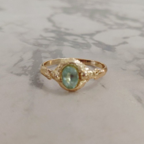 Two vintage women's rings from the 1960s, gold-tone aluminum alloy
