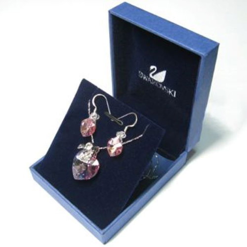 Swarovski silver necklace and earrings set new