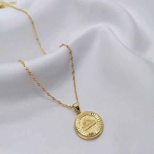 Libra Zodiac Necklace new, 18K gold plated