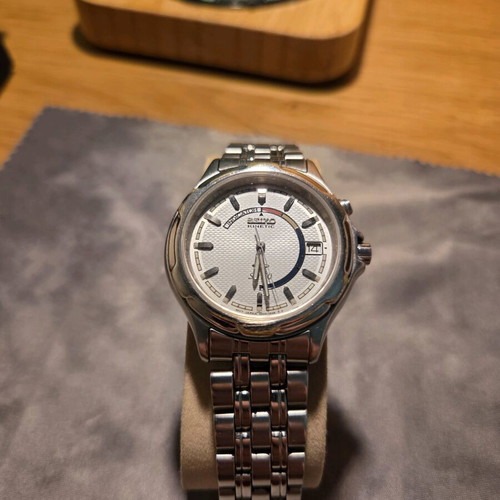 Seiko Kinetic Open Μovement 5M42-0C40 μεταχειρισμένο ανδρικό ρολόι ασημί