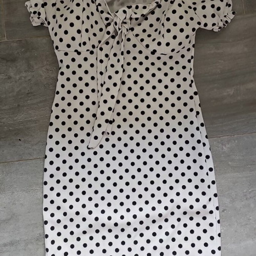 Polka Dot Dress with Padded Cups Size S/M New, Mini Length
