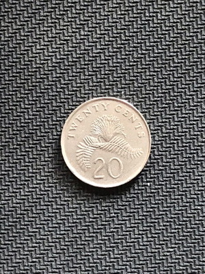 Singapore 20 cents 1991 coin used