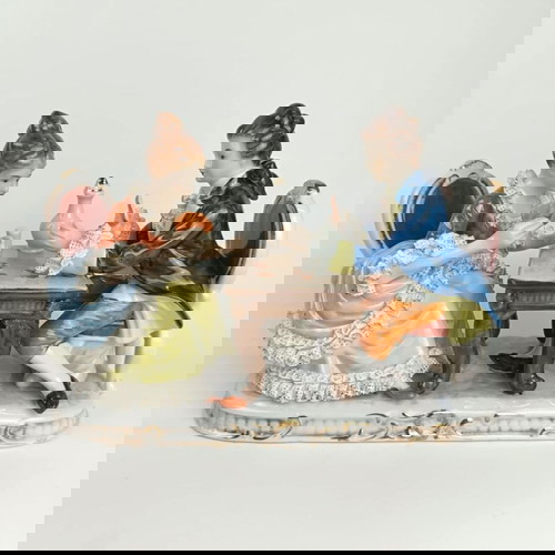 Μεγάλο παλιό πορσελάνινο διακοσμητικό σε στυλ Dresden σε άριστη κατάσταση