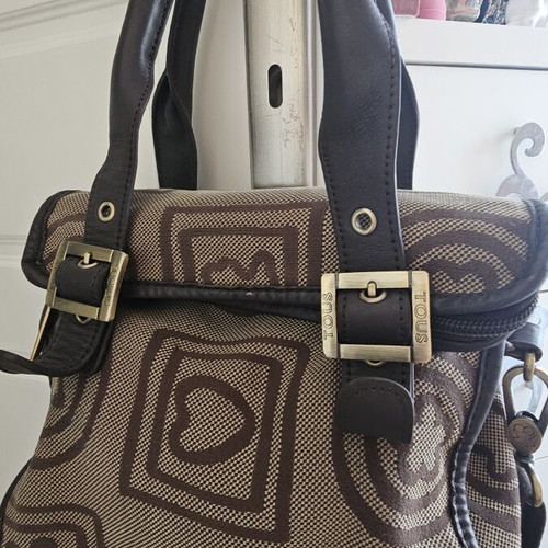 Tous shoulder bag used, fabric beige and brown