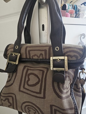 Tous shoulder bag used, fabric beige and brown