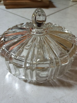 Anchor Hocking Old Cafe Depression Glass Fondue Dish like new