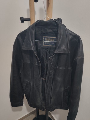 Sprider vintage leather jacket, size XL, black/dark brown