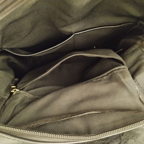 Backpack bag used, black faux leather