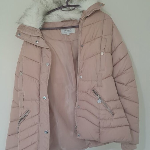 Pink puffer jacket, size S