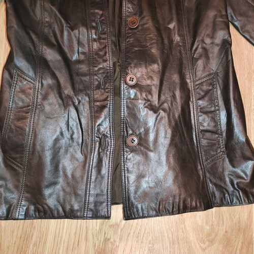 Fredrikson Jyväskylä Vintage Genuine Leather Jacket Dark Brown EU 36 like new