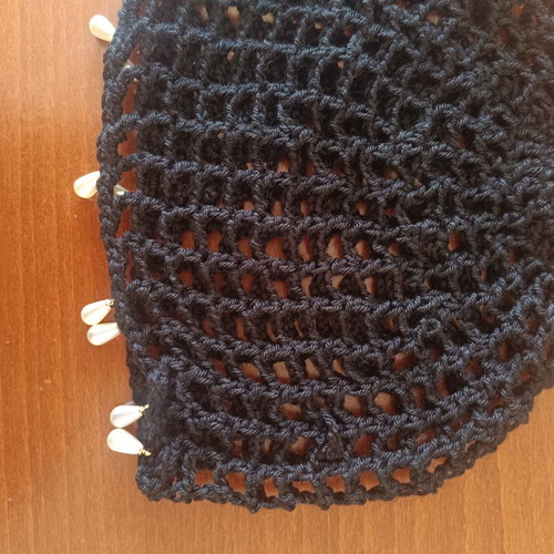 Summer fashion hat with beads, new, black