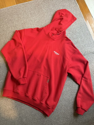 Represent red hoodie like new, size L