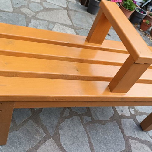 Wooden bench with center slat, new, 140x60cm