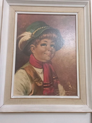 Oil painting framed used with signature