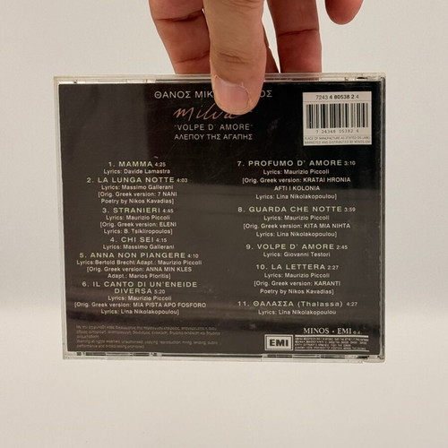 Volpe D' Amore CD used by Thanos Mikroutsikos and Milva